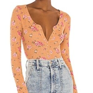 Revolve NWOT Dylan Thermal Printed Bodysuit in Tan Combo
Free People